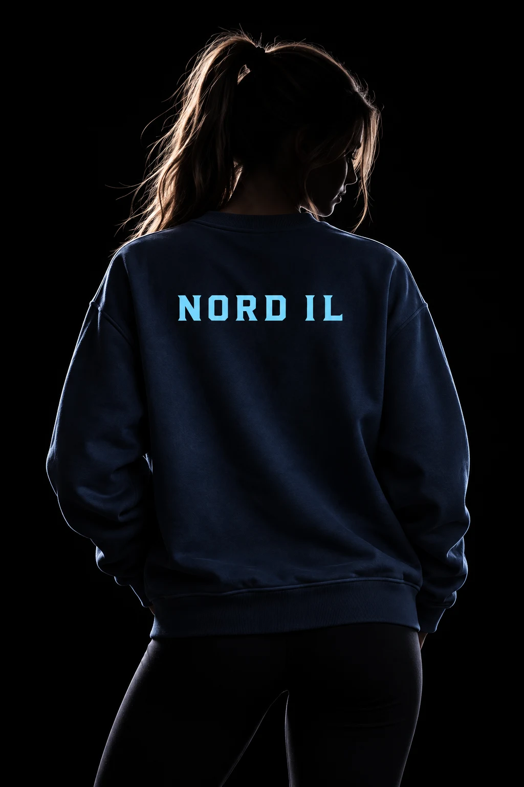 Nord IL sweatshirt seen from behind, with the club name across the back